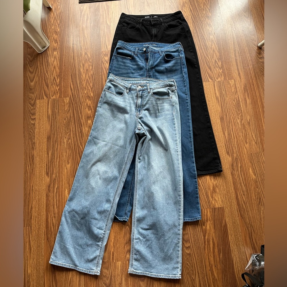 * Old Navy * High-waisted WOW Wide-leg Jeans for Women * Size 12 * Med Blue